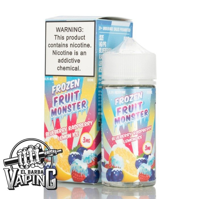 Fruit Monster Frozen Blueberry Raspberry Lemon Ice 100ml 3mg El Barba Vaping